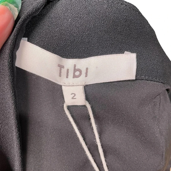 Tibi Black Cold-Shoulder Square Neck Dress Size US 2 - Picture 11 of 13